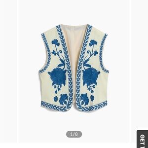 Commense Embroidered Floral Vest